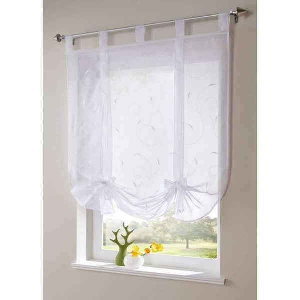 Planet Gates Red / W60CM X L140CM Roman shade European embroidery style tie up window curtain kitchen curtain voile sheer tab top window brand curtains cortinas