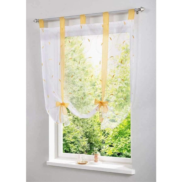 Planet Gates Red / W60CM X L140CM Roman shade European embroidery style tie up window curtain kitchen curtain voile sheer tab top window brand curtains cortinas