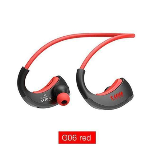 Planet Gates Red Waterproof Sport Wireless Earphones Bluetooth Earphone Headphone Stereo Audio Headset with Handsfree Mic for Running