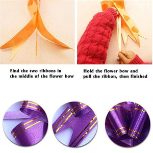 Planet Gates Red Wedding Car Flower Plate 10 Ribbon Bows Set Door Handle Ornament Supplies Party Events Accessories Wedding Decoration