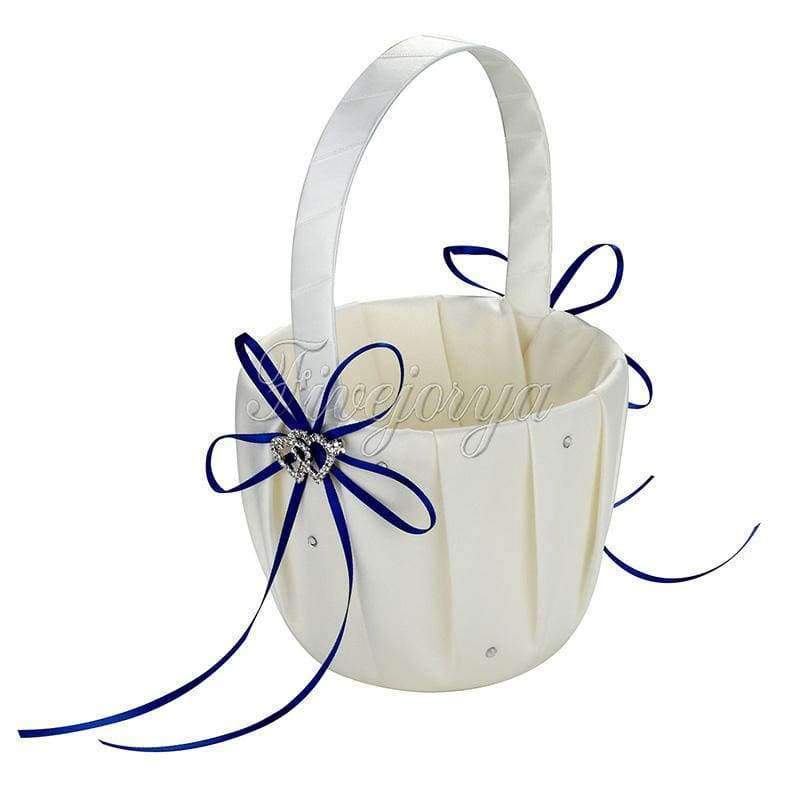 Planet Gates red Wedding Flower Basket Flower Girl Basket Wedding Accessories Rhinestone Buckle Double Heart Wedding Decoration