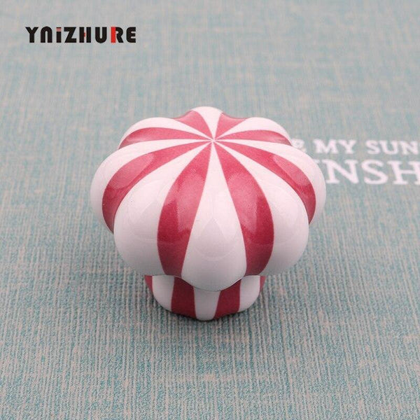 Rural Acme Nordic Style Ceramic Single Cartoon Round  Wardrobe Kitchen Garden Door Handle Modern Cabinet Handle