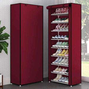 Planet Gates Red Wine 10L / China Simple Multi-Layer Shoe Rack Oxford Cloth Galvanized Tube Assembled Storage Cabinet Dorm Shoes Shelf Closet for Home Furniture