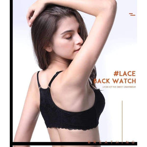 Planet Gates Red Wine / 70A Women Bra Front Closure Vest Type Seamless Push Up Women Bra 5/8 Cup Small Chest Sexy Back Bow Floral Lace Underwear