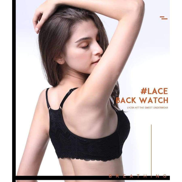 Planet Gates Red Wine / 70A Women Bra Front Closure Vest Type Seamless Push Up Women Bra 5/8 Cup Small Chest Sexy Back Bow Floral Lace Underwear