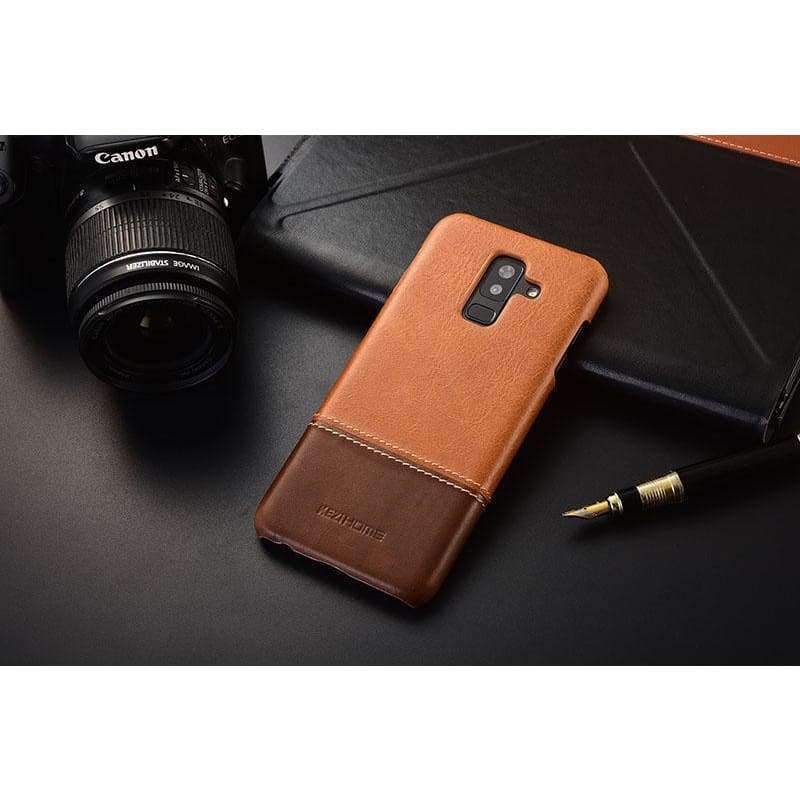 Planet Gates red wine / for A6 2018 Vintage genuine leather back cover case For Samsung galaxy A6 plus 2018 phone cases and covers shell