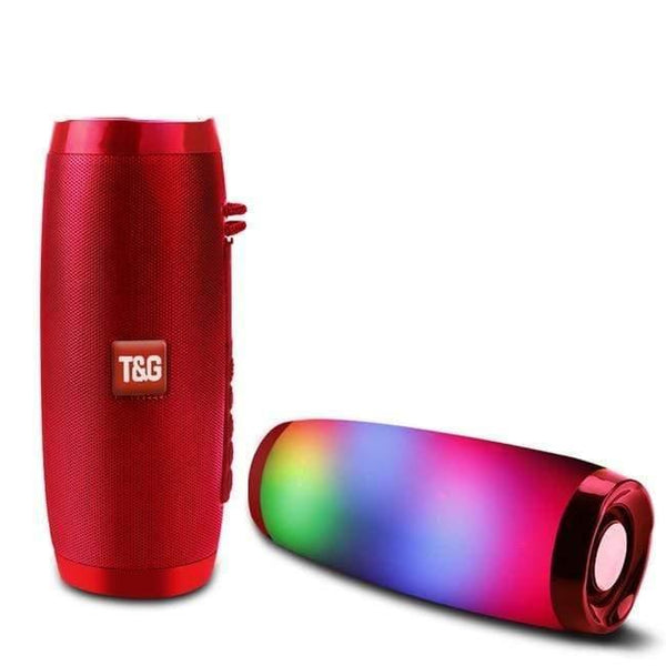 Planet Gates Red Wireless Bluetooth Speaker LED Portable Boom Box Outdoor Bass Column Subwoffer Sound Box With Mic Support TF FM USB