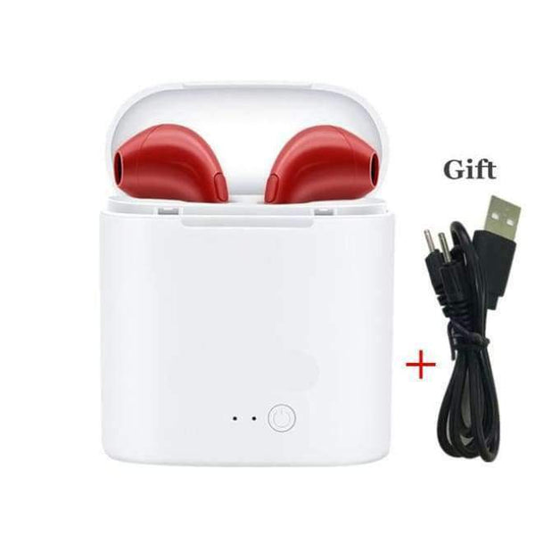 Planet Gates red Wireless Earbuds Handsfree Headphone I7 Bluetooth Earphone In Ear Buds for Earpods IOS Xiaomi All Mobile Phones