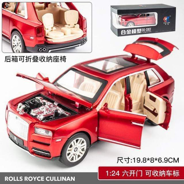 Planet Gates Red with box 2 1:24 Rolls-Royce Phantom Car Model Simulation Sound and Light Pull Back Alloy Cullinan Decoration Boy Toy Car Collection Gifts