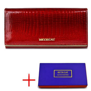 Planet Gates Red with box Women Wallet and Purses Genuine Leather Female Coin Card Holder Purse Ladies Money Bags Alligator Cow Wallets