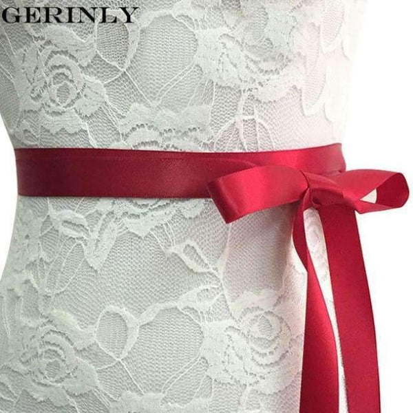 Planet Gates Red Women Bridal Belts 7 Color High Quality Rhinestone Ribbon Cummerbunds Bride Bridesmaid Waist Belt Wedding Dress Bead Flower Sash