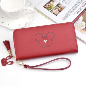 Planet Gates Red Women Leather Wallet Female Long Portable Multifunction Solid Purse Women Phone Cion Card Holders Ladies Clutch Carteras