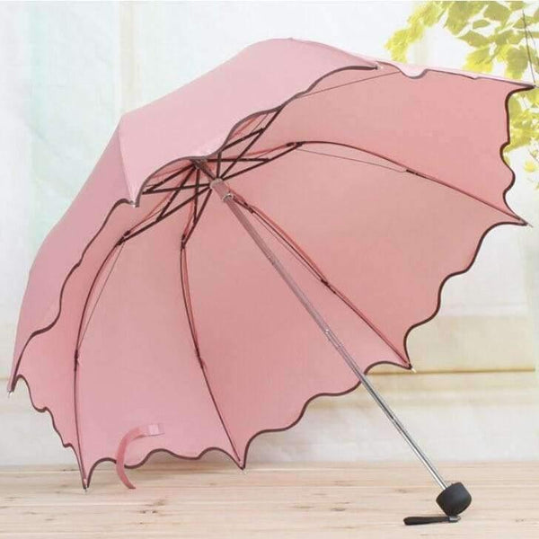 Planet Gates Red Women Rain Umbrella 4 Folding Female Umbrellas Handle Comfortable Strongly Brand Princess Craft 92CM Outdoor Travel