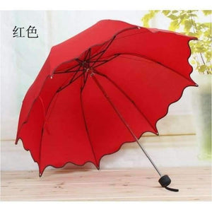 Planet Gates Red Women Rain Umbrella 4 Folding Female Umbrellas Handle Comfortable Strongly Brand Princess Craft 92CM Outdoor Travel