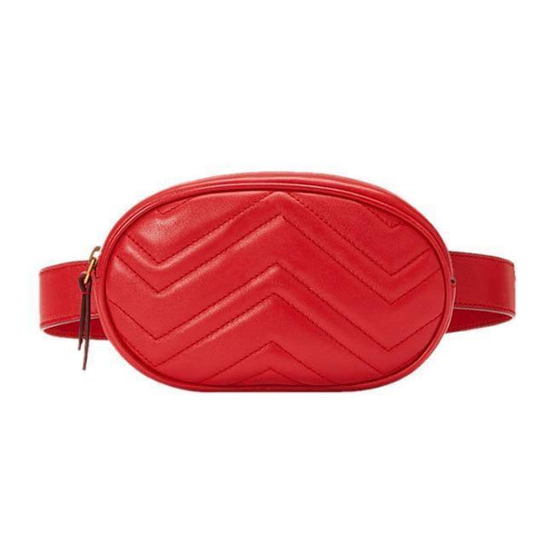Planet Gates Red Women rivets Waist Fanny Pack bags luxury brand fashion velvet leather chest belt handbag red black  high quality