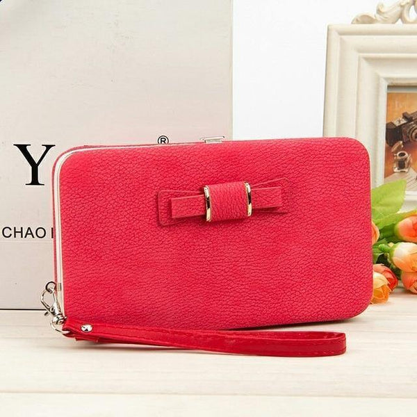 Planet Gates red Women's Wallet Snap Coin Purse Phone Bag Bow Multi-card Bit Card Holder Purse Women Luxury  Billetera Mujer