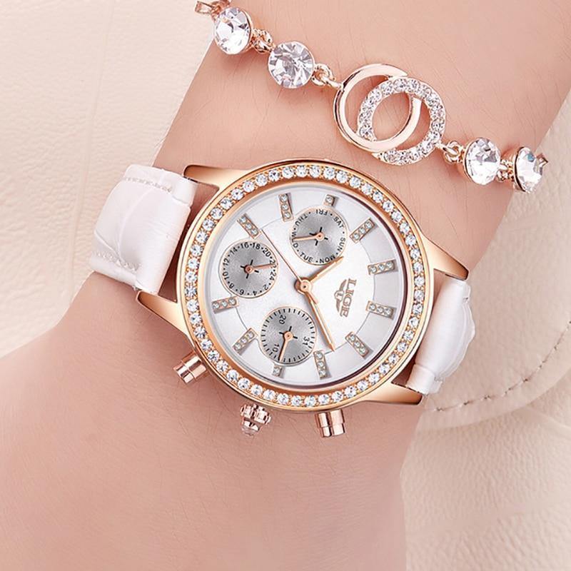 Planet Gates Red Women's Watch Top Brand Luxury Lady Quartz Clock Women Casual Leather Waterproof Sports Watch Montre Femme