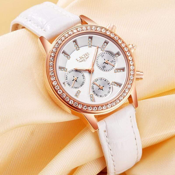 Planet Gates Red Women's Watch Top Brand Luxury Lady Quartz Clock Women Casual Leather Waterproof Sports Watch Montre Femme