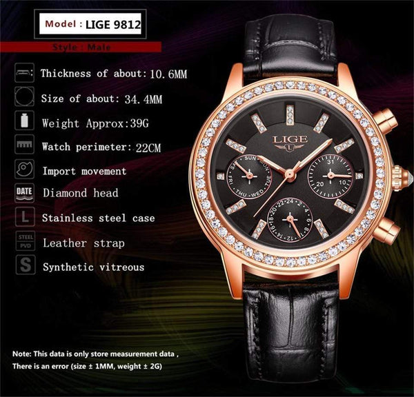 Planet Gates Red Women's Watch Top Brand Luxury Lady Quartz Clock Women Casual Leather Waterproof Sports Watch Montre Femme