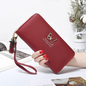 Planet Gates Red Women Wallet Butterfly Hollowed Best Wallet Female Case Phone Pocket Pouch Handbag Women's Purse Carteira Femme