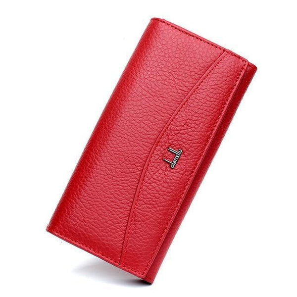 Planet Gates Red Women Wallet Genuine Leather High Quality Coin Purse Female Cowhide