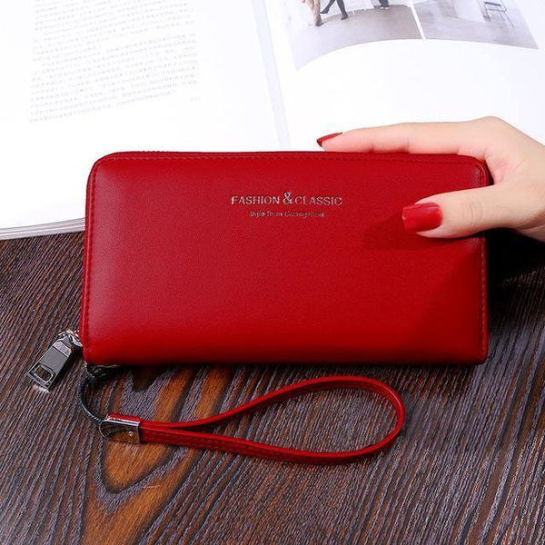 Planet Gates Red Women Wallets 27 Slots Card Holder Phone Pocket Female Wallet Clutch Money Bag Long Ladies Purse