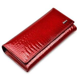 Planet Gates red Women Wallets and Purses Luxury Brand Alligator Long Genuine Leather Ladies Clutch Coin Purse Female Crocodile Cow Wallet
