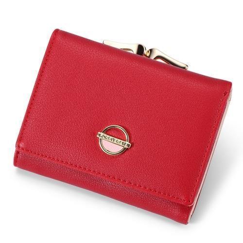 Planet Gates Red Women Wallets Coin Purse Wallet Small Brand Design High Quality PU Leather Short Wallet Female Purse Card Holder Red
