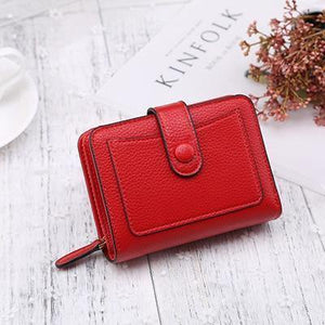 Planet Gates red Women Wallets New Luxury Brand Red Black Small Mini Coin Purse Hasp Card Holder Lady Wallet Zipper Female Leather Buckle