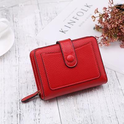 Planet Gates red Women Wallets New Luxury Brand Red Black Small Mini Coin Purse Hasp Card Holder Lady Wallet Zipper Female Leather Buckle