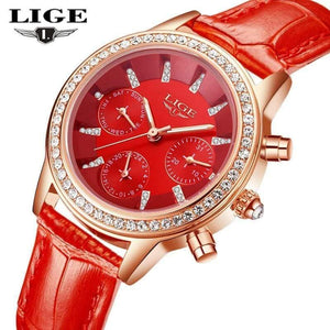 Planet Gates red Women Watch Fashion Casual Leather Quartz Watch Ladies Diamond Dress Watches Female gift Relogio Feminino