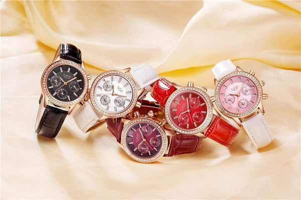 Planet Gates red Women Watch Fashion Casual Leather Quartz Watch Ladies Diamond Dress Watches Female gift Relogio Feminino