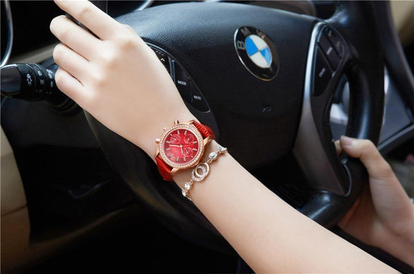 Women Watch Fashion Casual Leather Quartz Watch Ladies Diamond Dress Watches Female gift Relogio Feminino - Planet Gates