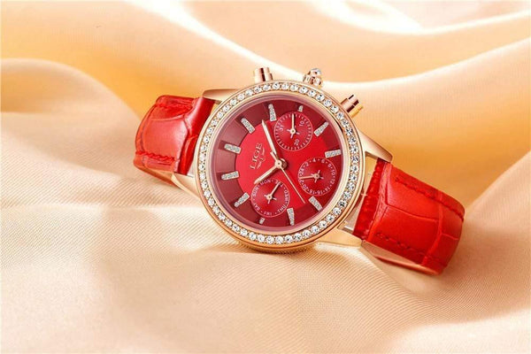 Planet Gates red Women Watch Fashion Casual Leather Quartz Watch Ladies Diamond Dress Watches Female gift Relogio Feminino