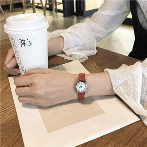Planet Gates Red Women watches Korean version casual quartz woman clock BGG brand ladies retro wrist watches leather band