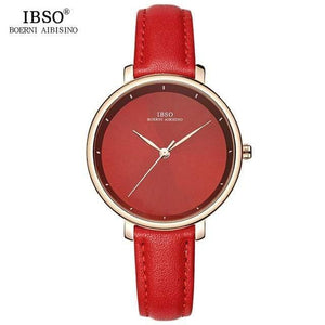 Planet Gates Red Women Watches Red Genuine Leather Strap Ladies Quartz Watch Women Waterproof Montre Femme