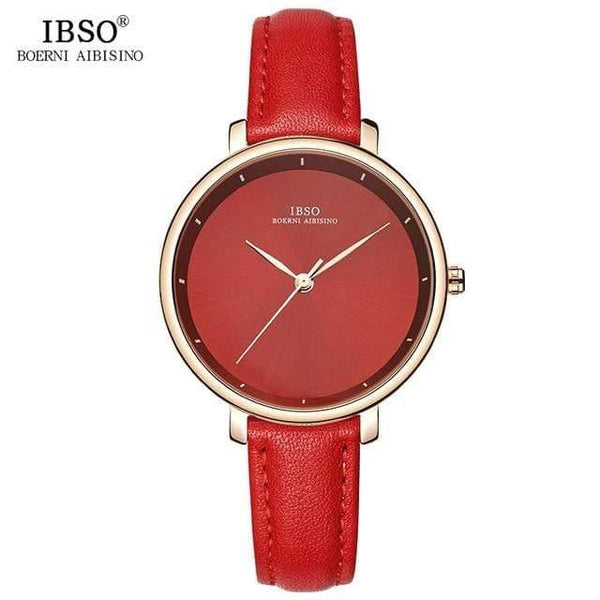 Planet Gates Red Women Watches Red Genuine Leather Strap Ladies Quartz Watch Women Waterproof Montre Femme
