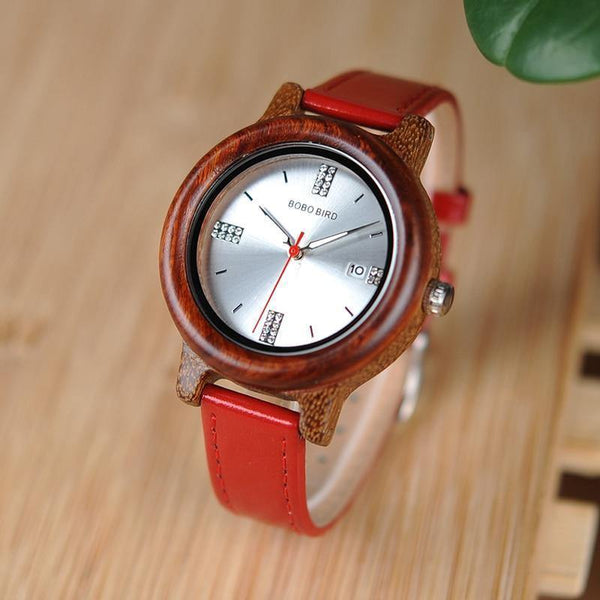 Planet Gates Red Women Watches Relogio Feminino Rhinestone Ladies Quartz Watch with Date Display a Great Gift for Girlfriend W-aP29