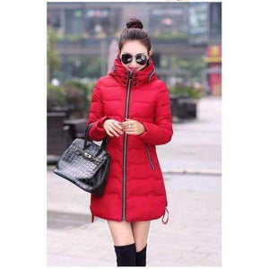 Planet Gates Red / XL 2018 Plus Size 6xl 7xl Cotton Coat Long Winter Jacket Parka Women Thick Slim Long Warm Hooded Padded Parkas Female