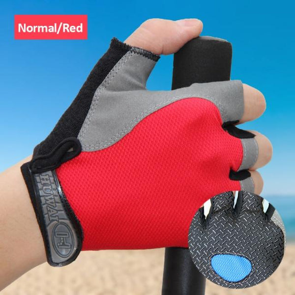 Planet Gates Red / XL Cycling Gloves Anti-slip Anti-sweat Men Women Half Finger Gloves Breathable Anti-shock Sports Gloves MTB Bike Bicycle Glove