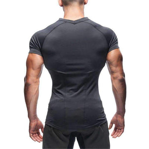 Planet Gates red / XL Fitness bodybuilding t Shirt Crossfit Muscle male Short sleeves Slim fit elasticity Shirts Quick dry Tee tops