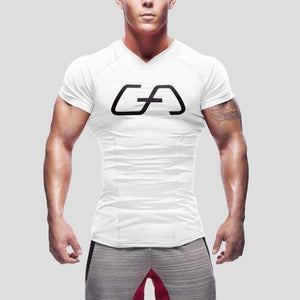 Planet Gates red / XL Fitness bodybuilding t Shirt Crossfit Muscle male Short sleeves Slim fit elasticity Shirts Quick dry Tee tops