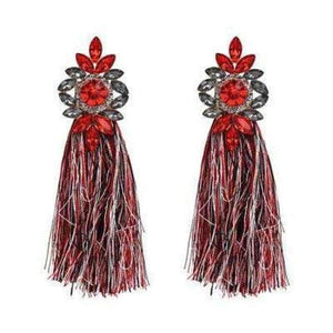 Planet Gates Red1 2018 Hot sale 9 Colors Long Tassel Earrings For Women Crystal Drop Earrings For Wedding Fashion Statement Jewelry Wholesale 30