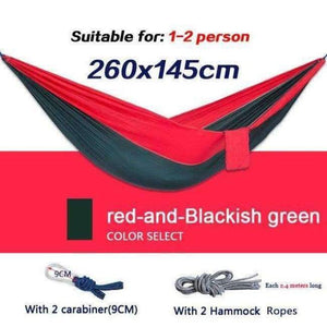 Planet Gates redandblackishgreen / China double garden swing hanging chair 2 person Hammock Outdoor camping sleeping bed parachute nylon rede portable indoor hamaca kids
