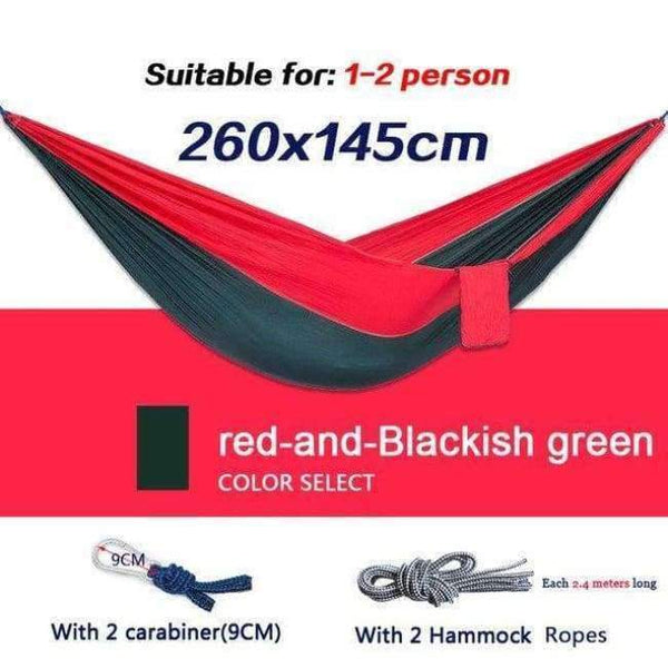 Planet Gates redandblackishgreen / China double garden swing hanging chair 2 person Hammock Outdoor camping sleeping bed parachute nylon rede portable indoor hamaca kids