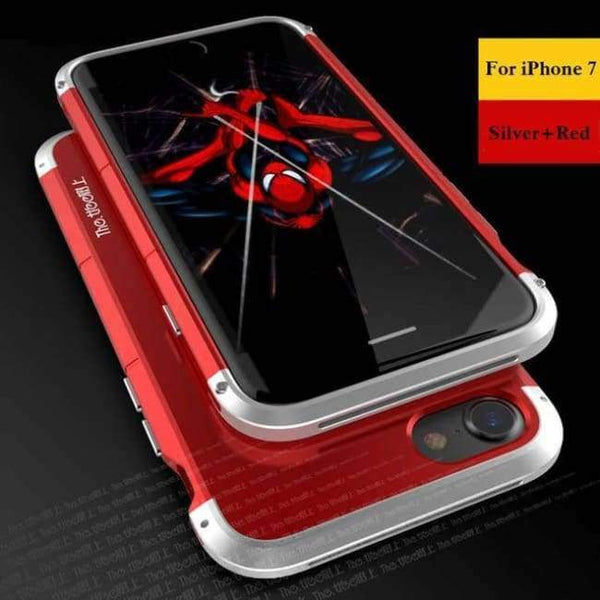 Planet Gates Redsilver / For iPhone 7 iPhone 7 Case Luxury Accessories Brand Metal Aluminum+Hard PC Shockproof Armor Back Phone Case For iPhone 7 plus Case Cover