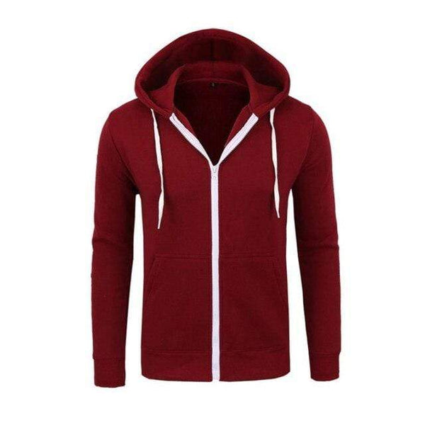 Planet Gates Redwine / L Men Hoodies Jacket Spring Drawstring Zipper Hooded Sweatshirt Male Long Sleeve Pocket Pullover Autumn Hoodie Coat MWW145