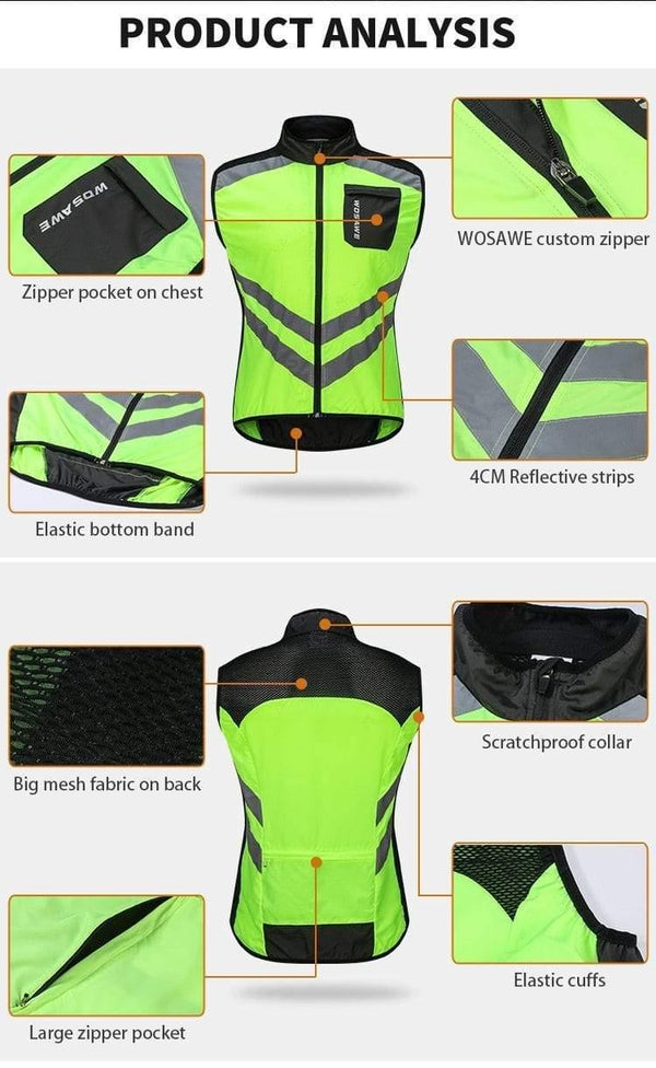 Planet Gates Reflective Cycling Vests Sleeveless Windproof Sports Ciclismo Jerseys MTB Road Bike Bicycle Clothing Coat Cycle Clothes