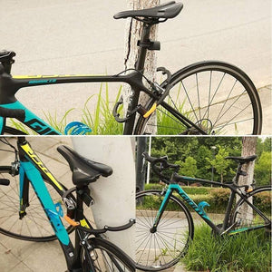 Planet Gates Reflective Sticker Bike Lock With Light Foldable Steel Alloy Bicycle Locks Waterproof 85CM Anti-Theft Folding Safety Lock For Cycling