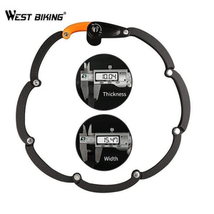 Planet Gates Reflective Sticker Bike Lock With Light Foldable Steel Alloy Bicycle Locks Waterproof 85CM Anti-Theft Folding Safety Lock For Cycling